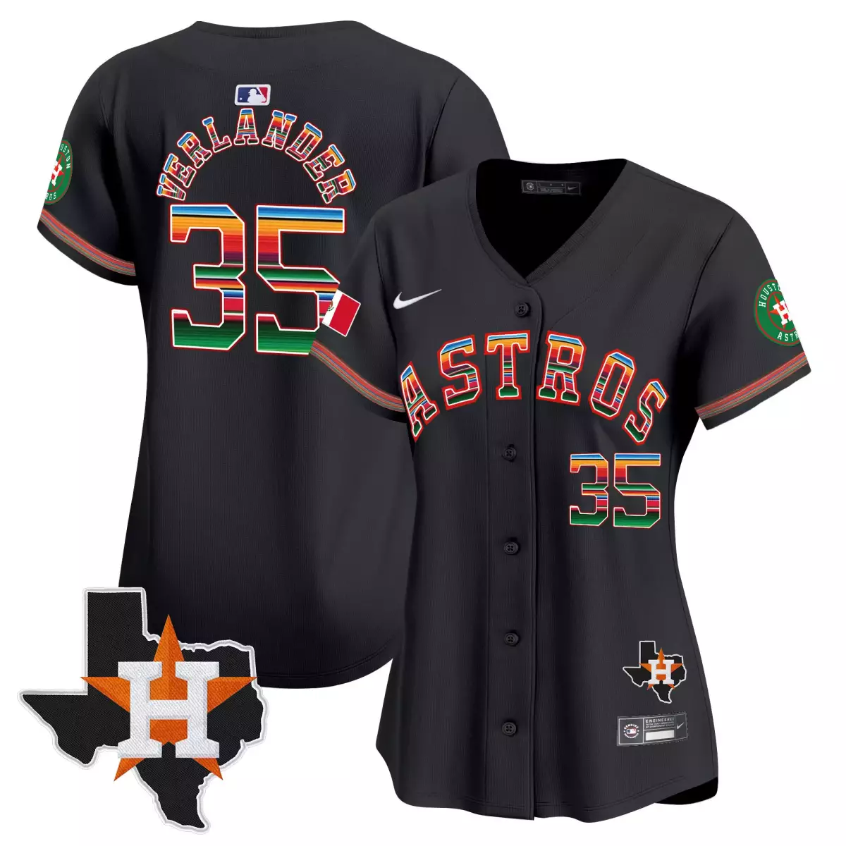houston astros 35 verlander black jersey cactus jack rodeo patch vapor premier limited all stitched