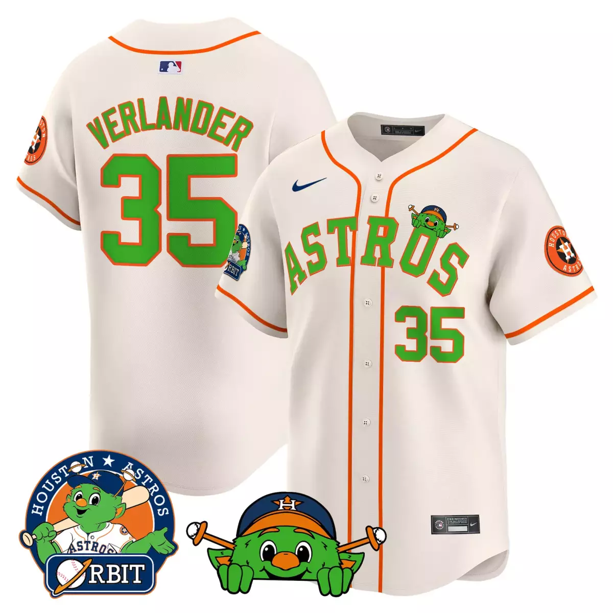 houston astros 35 verlander cream jersey orbit patch vapor premier limited v3 all stitched