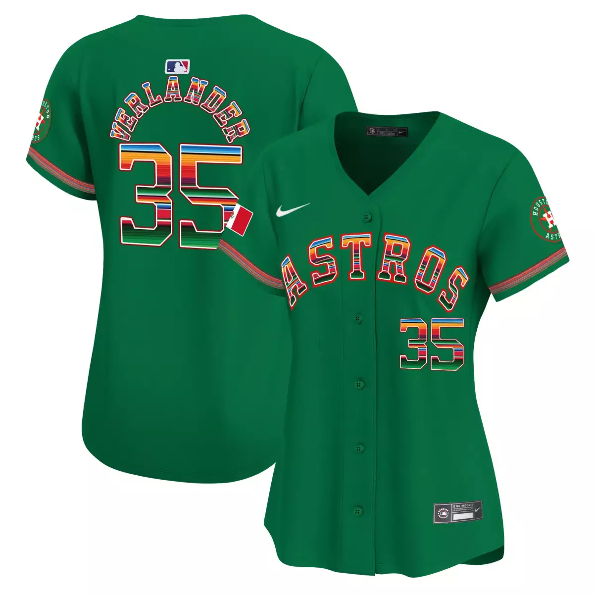 houston astros 35 verlander green jersey mexico texas patch vapor premier limited v4 all stitched