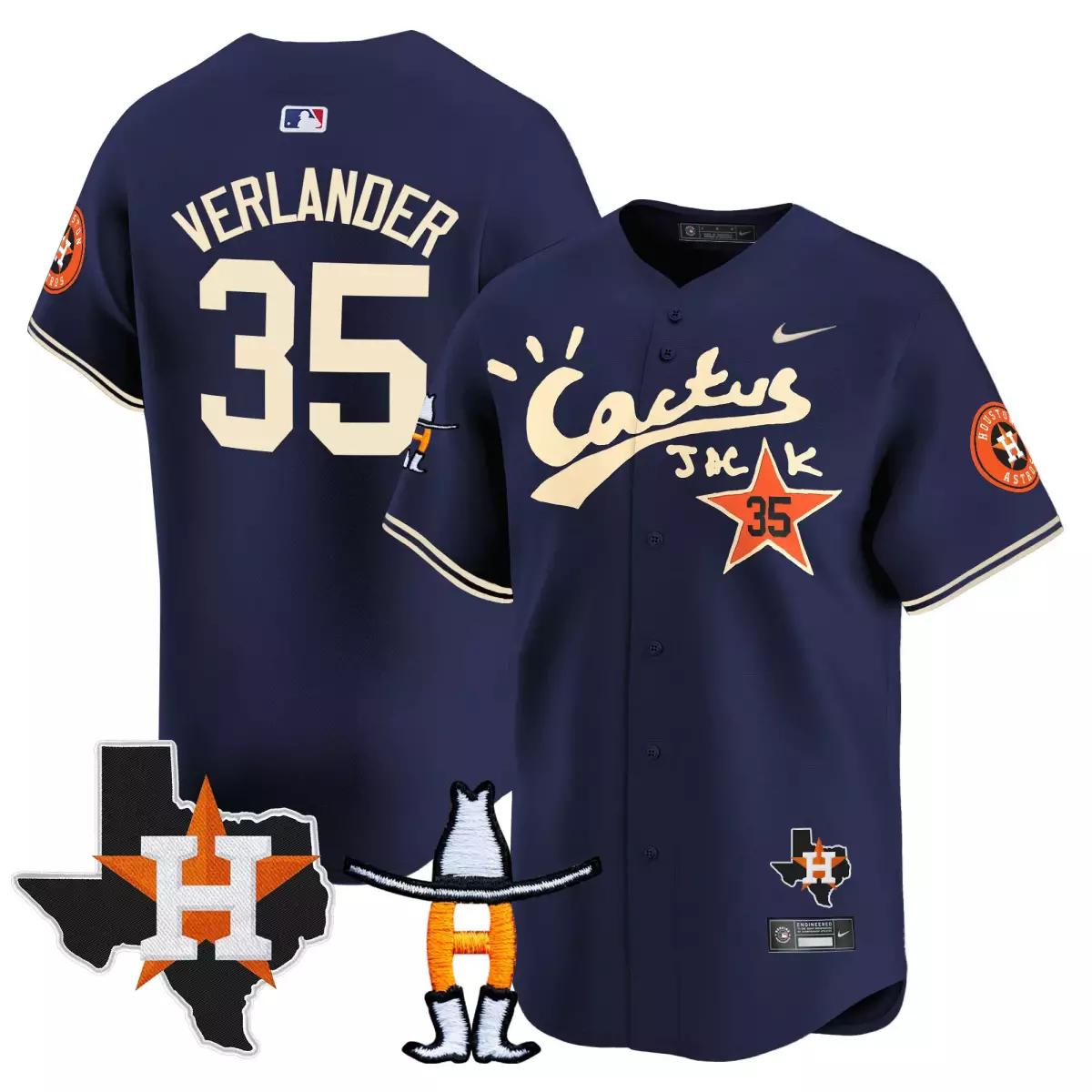houston astros 35 verlander navy jersey cactus jack patch vapor premier limited v8 stitched ryk