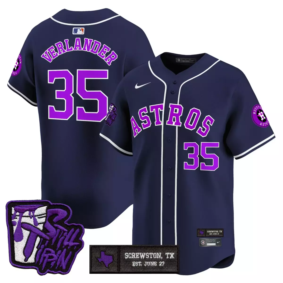 houston astros 35 verlander navy jersey cactus jack style vapor premier limited v2 stitched