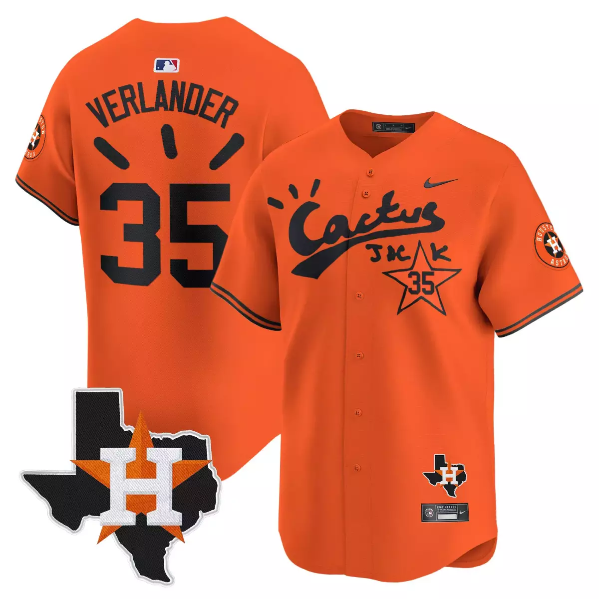 houston astros 35 verlander orange jersey cactus jack patch vapor premier limited v10 stitched 79h