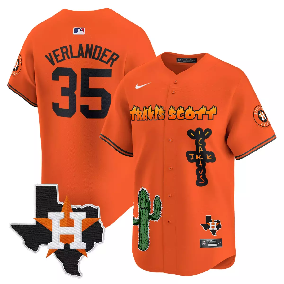 houston astros 35 verlander orange jersey cactus jack patch vapor premier limited v9 stitched