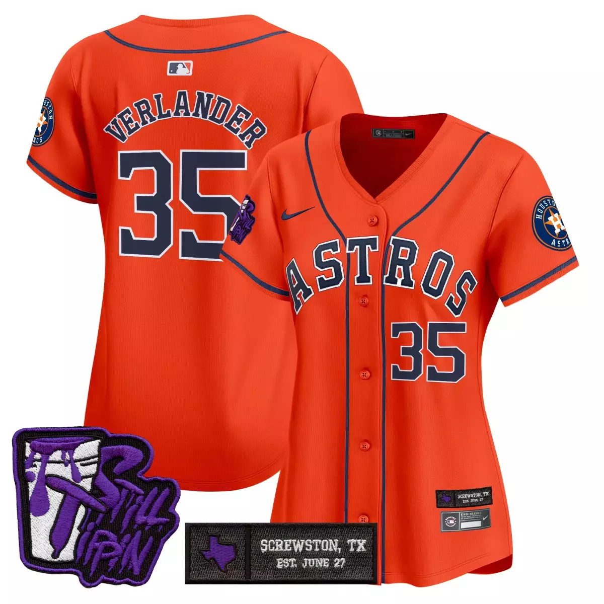 houston astros 35 verlander orange jersey dj screw still tippin purple patch vapor premier limited stitched 82y