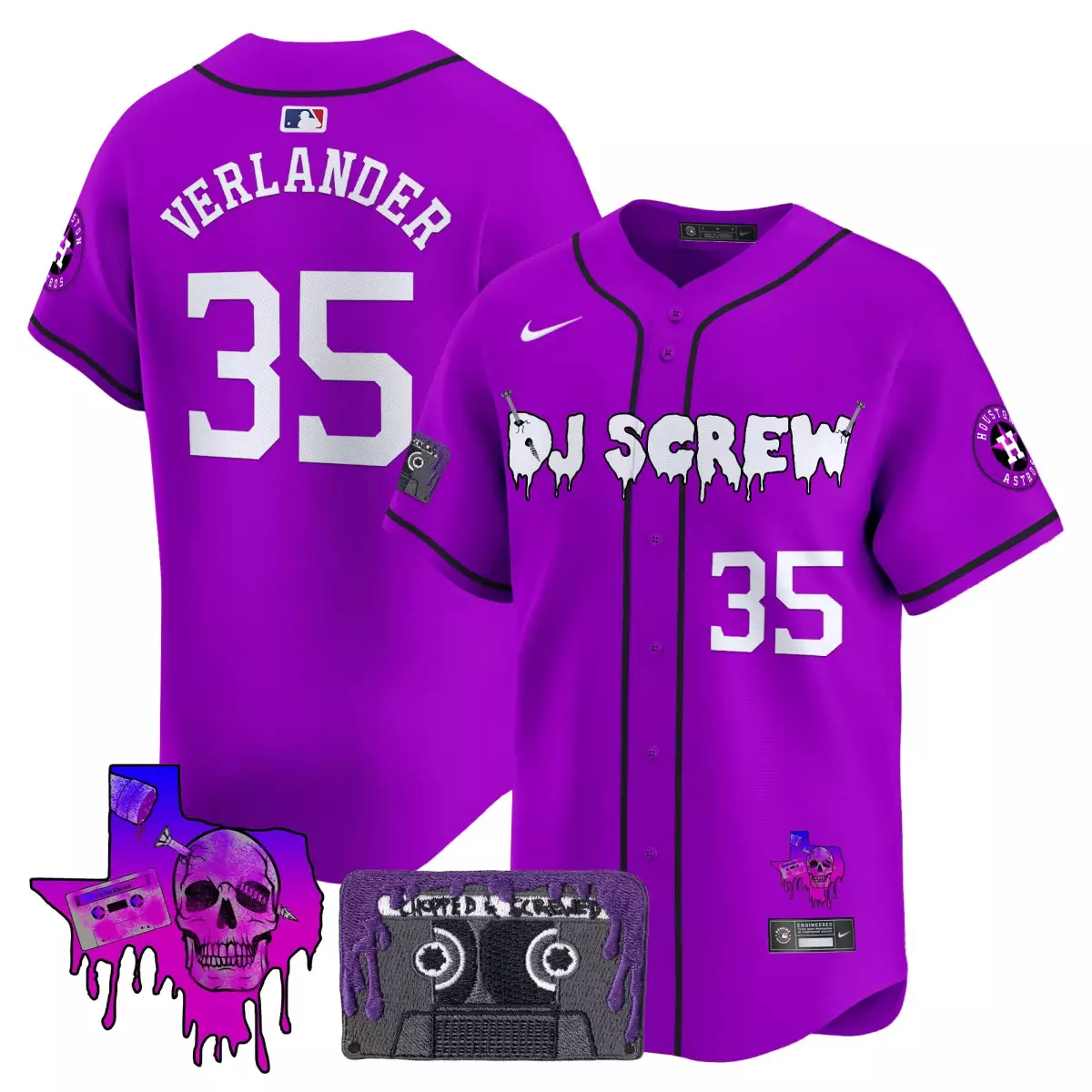 houston astros 35 verlander purple jersey dj screw patch vapor premier limited v2 all stitched