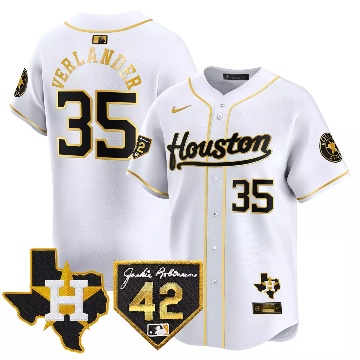 houston astros 35 verlander white gold jersey 2024 jackie robinson patch vapor premier limited all stitched 9at