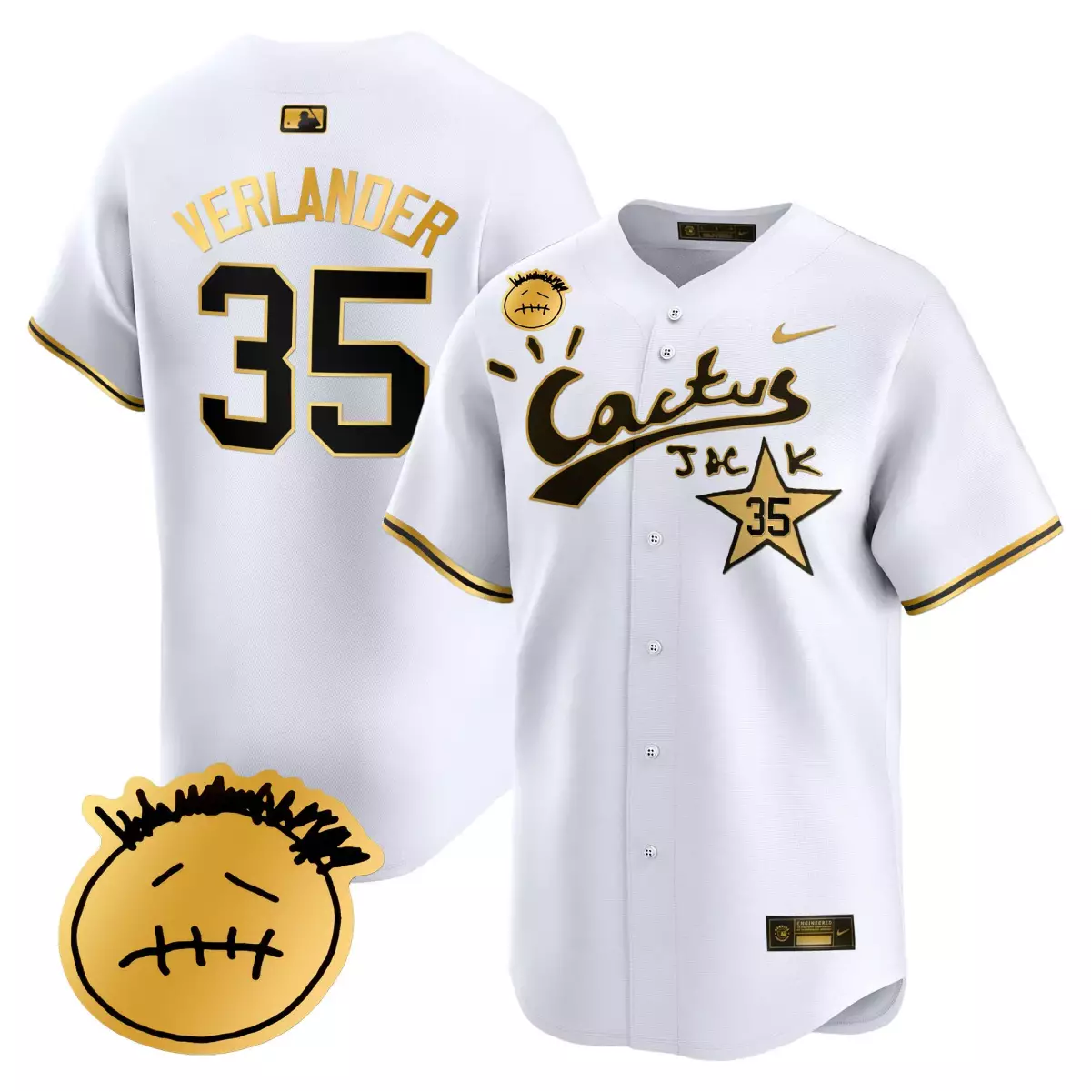 houston astros 35 verlander white gold jersey cactus jack patch vapor premier limited v5 stitched