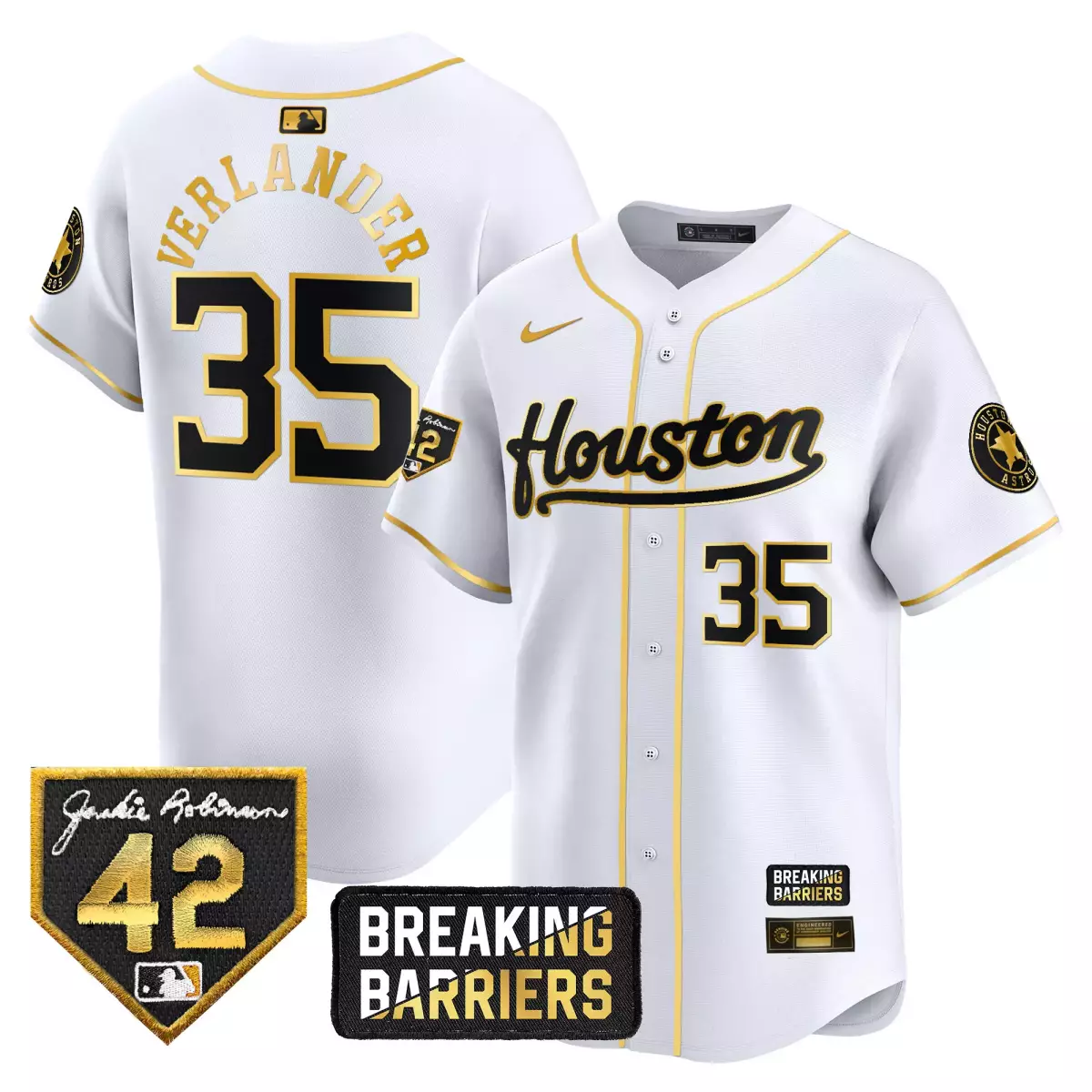 houston astros 35 verlander white gold jersey cactus jack patch vapor premier limited v5 stitched