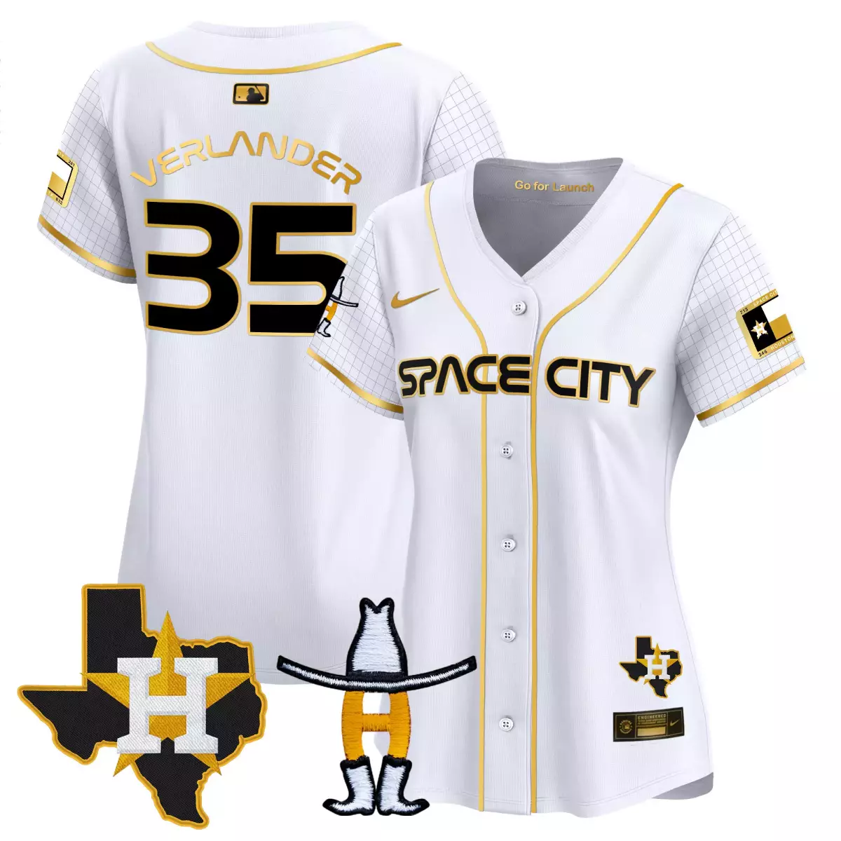 houston astros 35 verlander white gold jersey rodeo patch vapor premier limited v2 all stitched