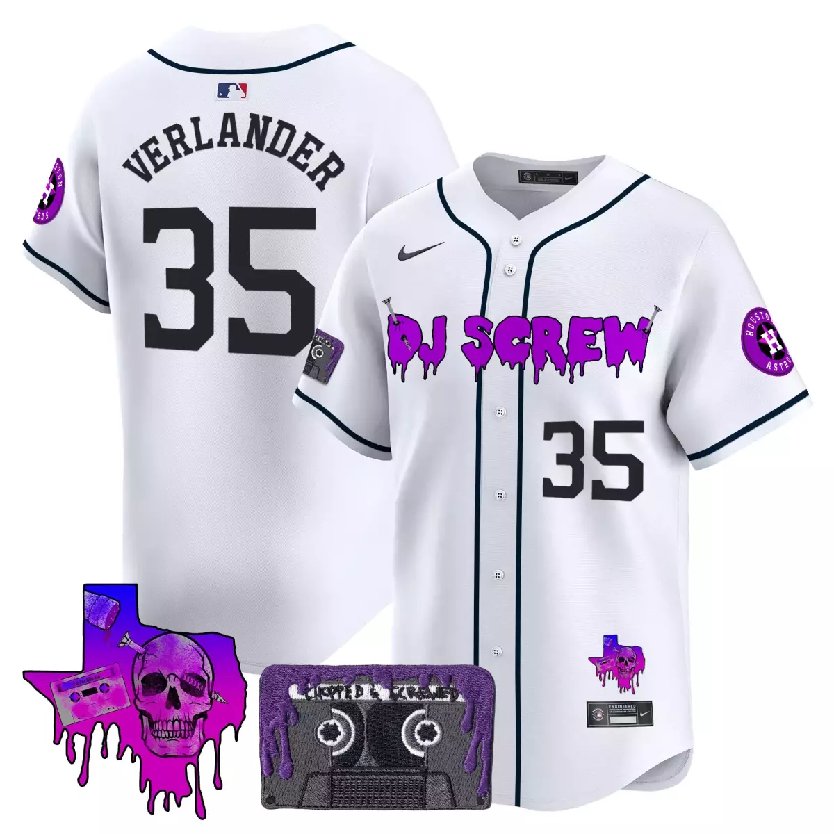 houston astros 35 verlander white jersey cactus jack style vapor premier limited stitched