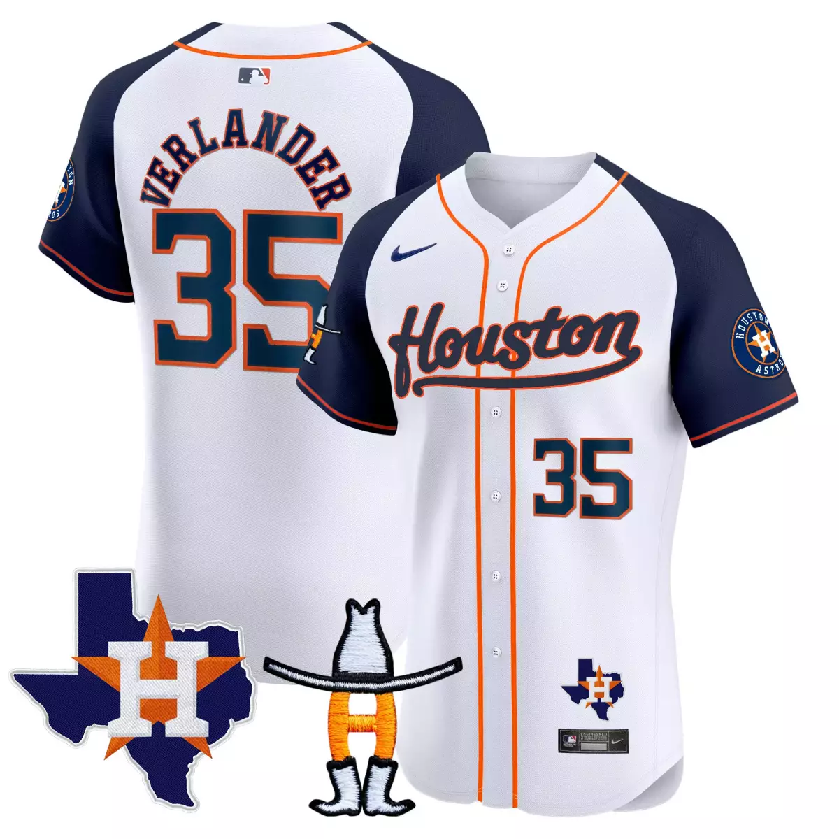 houston astros 35 verlander white jersey orbit patch vapor premier limited all stitched