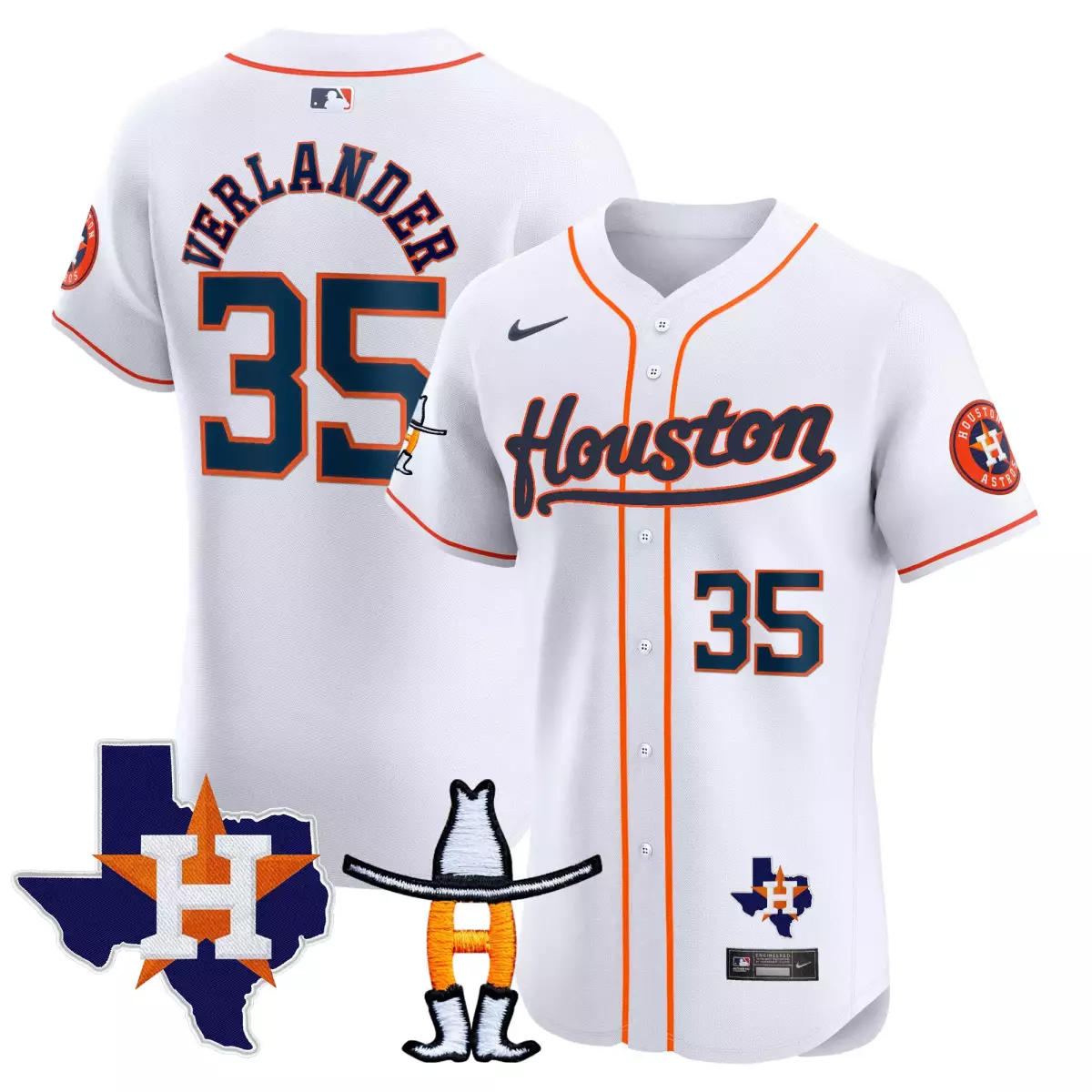 houston astros 35 verlander white jersey orbit patch vapor premier limited all stitched