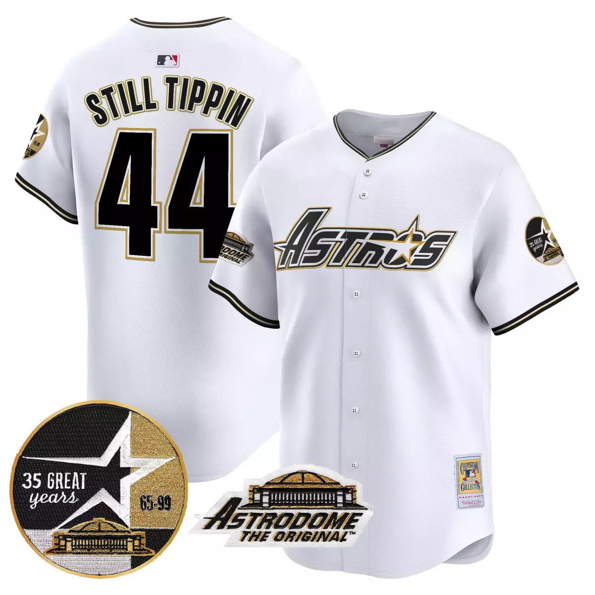 houston astros 44 still tippin white gold jersey 1999 throwback 35th astrodome patch vapor premier limited v3 all stitch