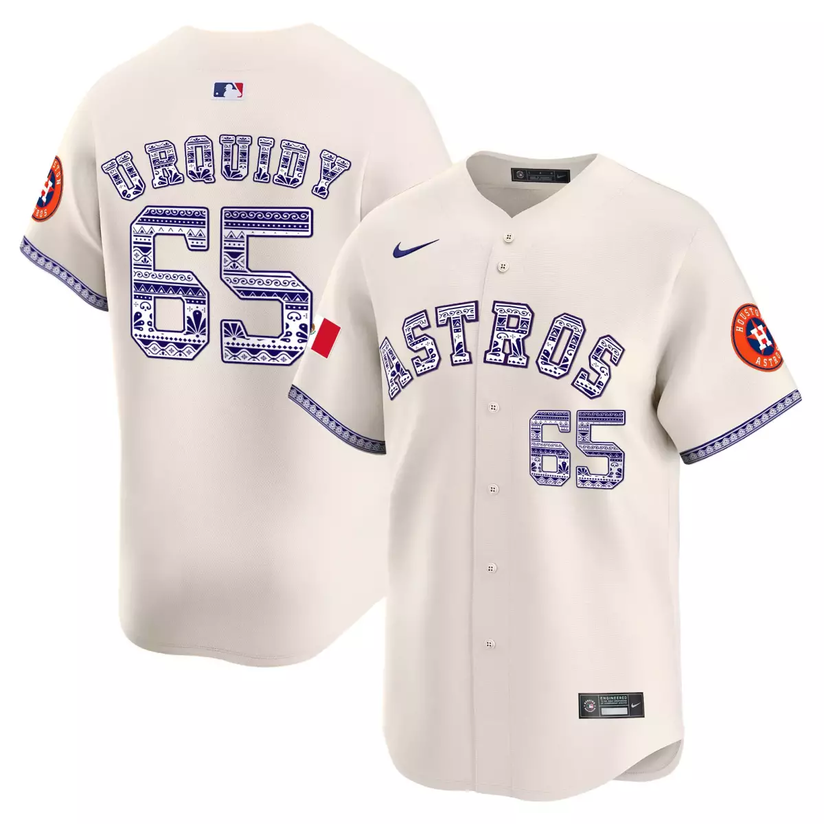 houston astros 65 urquidy cream jersey mexico cactus jack vapor premier limited all stitched