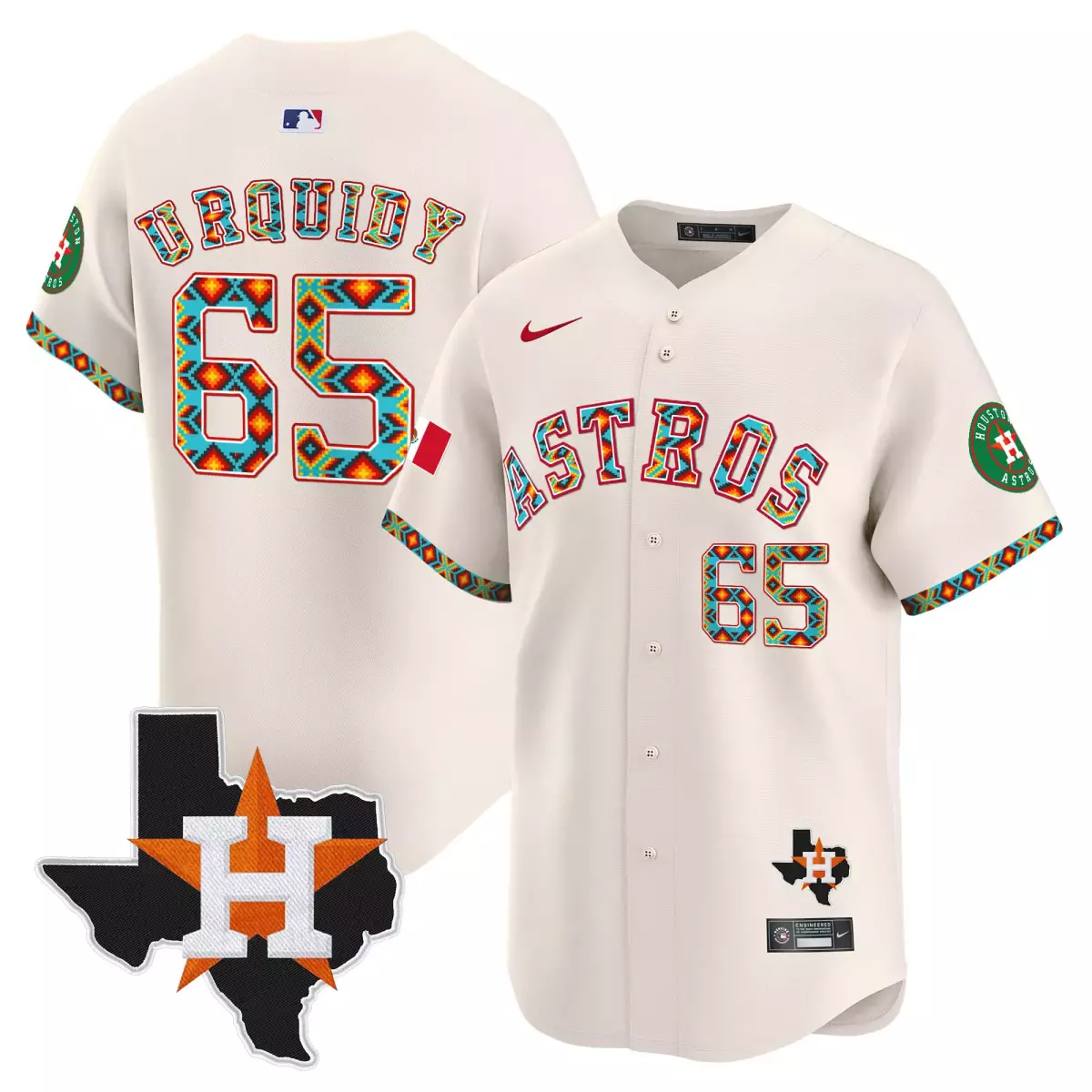houston astros 65 urquidy cream jersey mexico cactus jack vapor premier limited all stitched