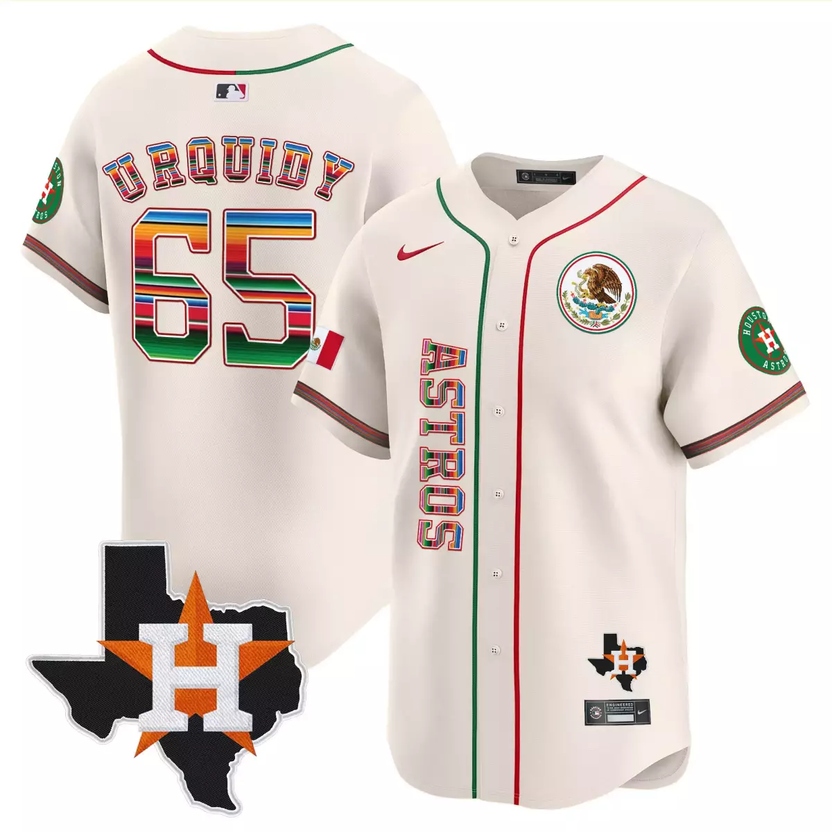 houston astros 65 urquidy cream jersey mexico cactus jack vapor premier limited all stitched