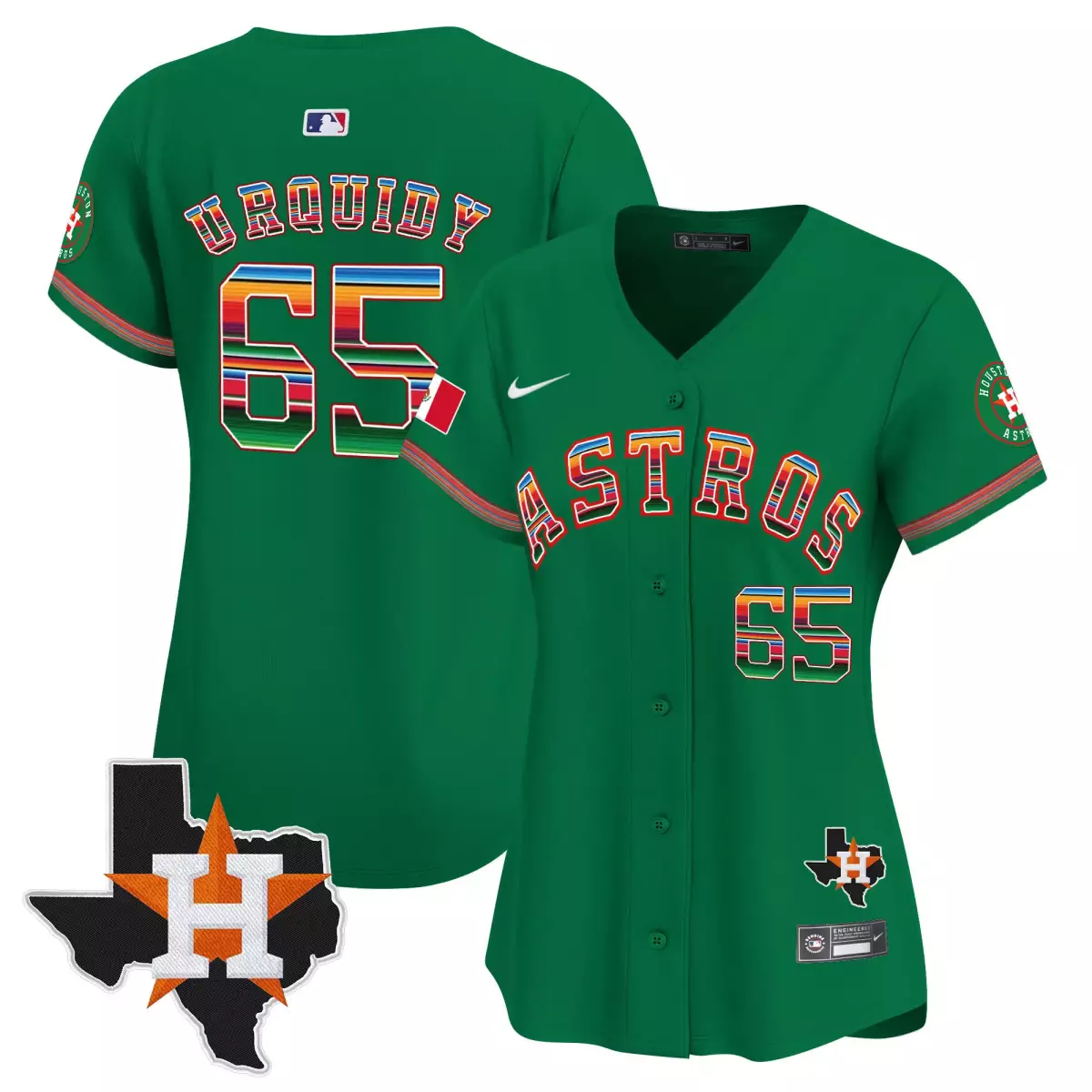 houston astros 65 urquidy green jersey 2024 mexico city series patch vapor premier limited all stitched