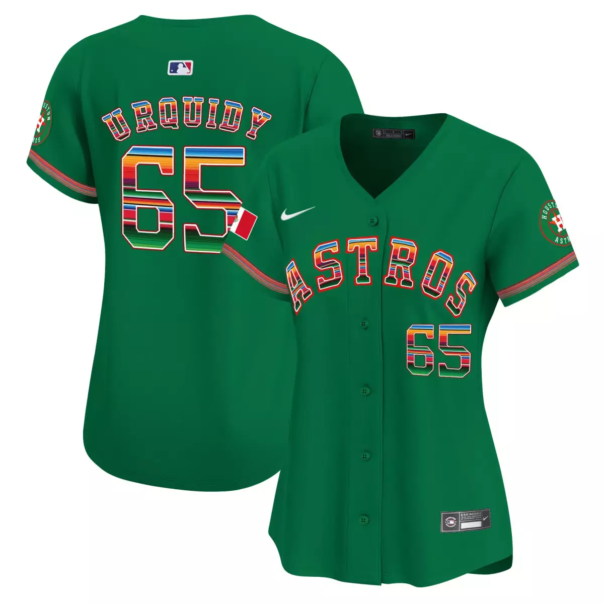 houston astros 65 urquidy green jersey 2024 mexico city series patch vapor premier limited all stitched