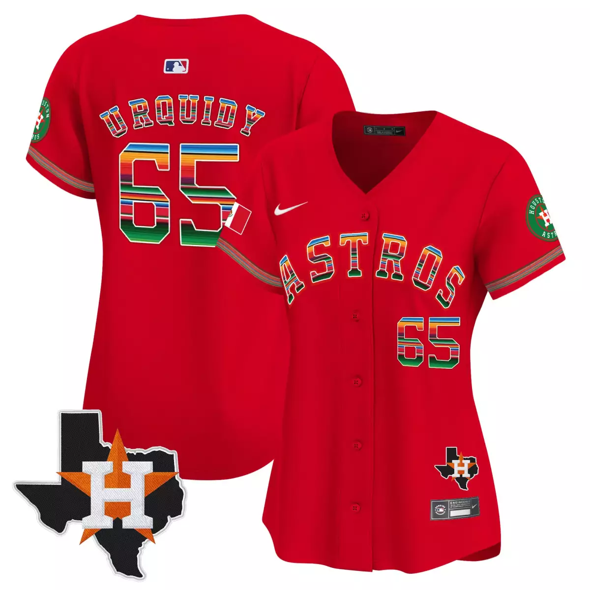 houston astros 65 urquidy red jersey mexico texas patch vapor premier limited all stitched keu