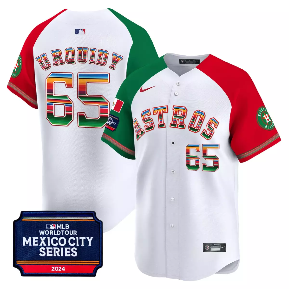 houston astros 65 urquidy red jersey mexico texas patch vapor premier limited all stitched keu