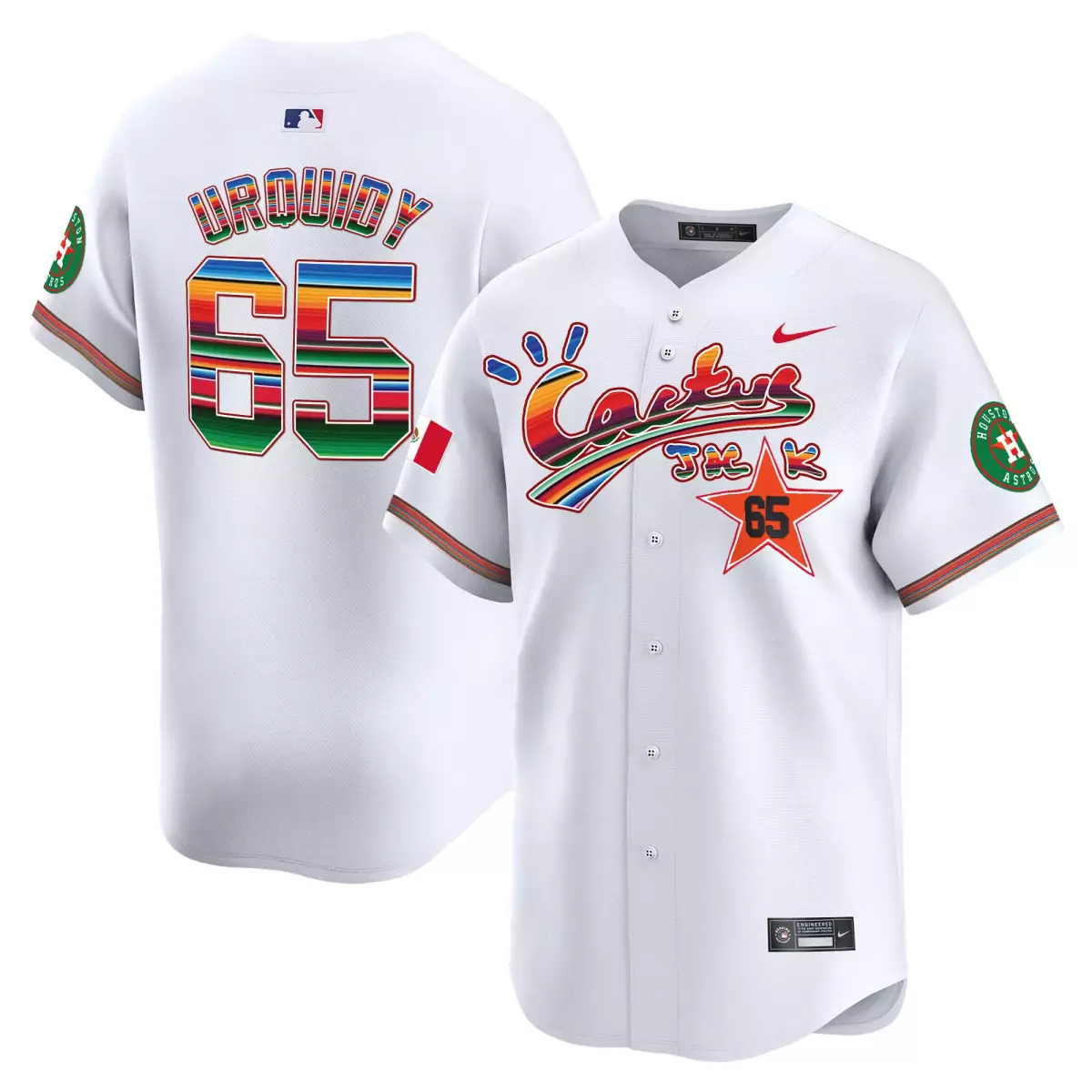 houston astros 65 urquidy white jersey mexico cactus jack vapor premier limited all stitched 2ww