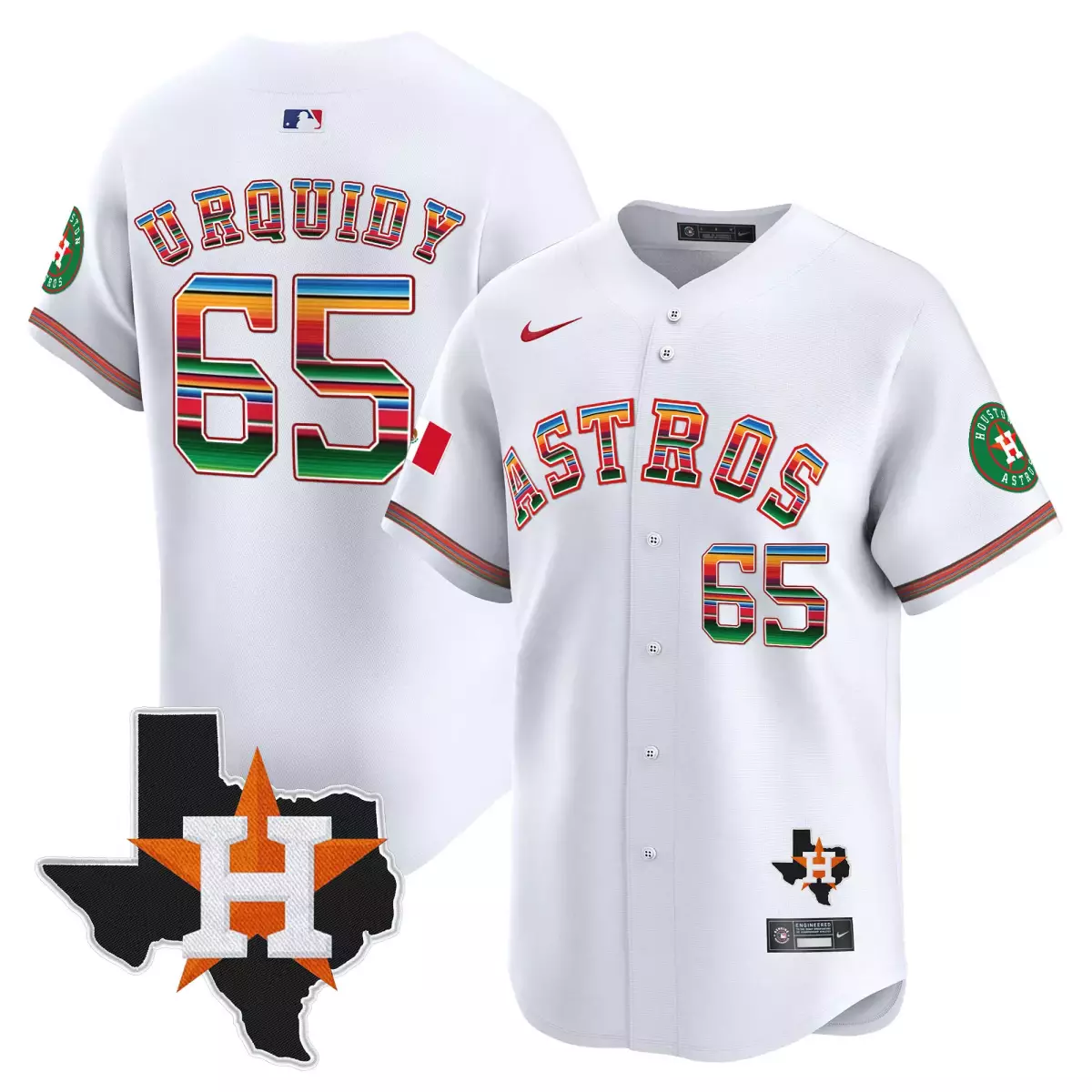 houston astros 65 urquidy white jersey mexico cactus jack vapor premier limited all stitched 2ww
