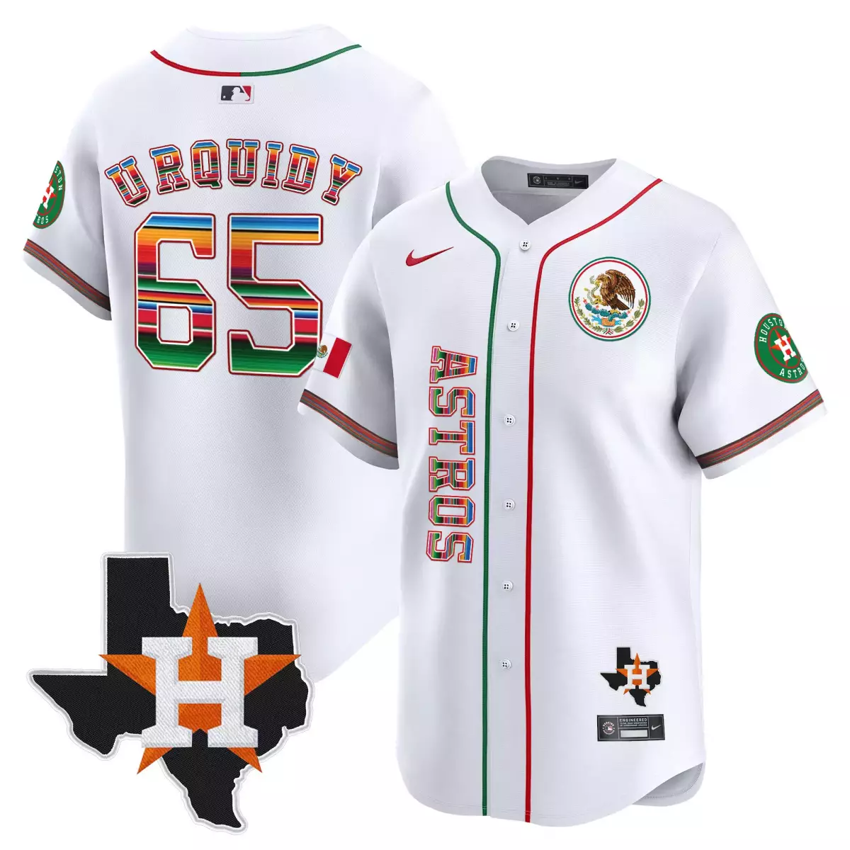 houston astros 65 urquidy white jersey mexico vapor premier limited v2 all stitched b7o