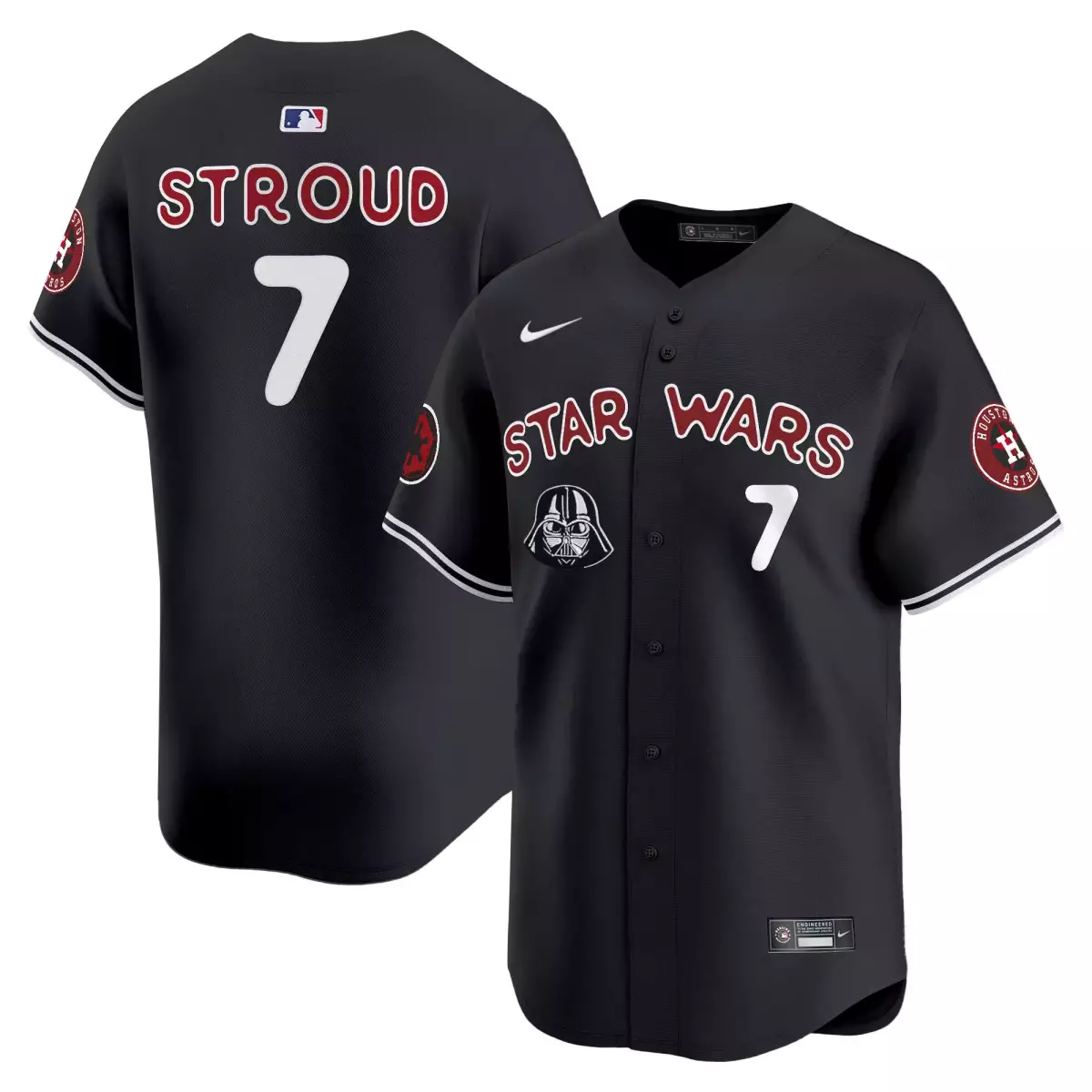 houston astros 7 stroud black jersey sw vapor premier limited all stitched