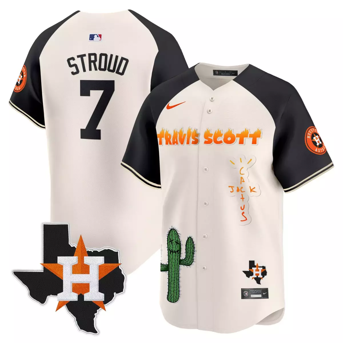 houston astros 7 stroud cream jersey cactus jack patch vapor premier limited v9 stitched 18c