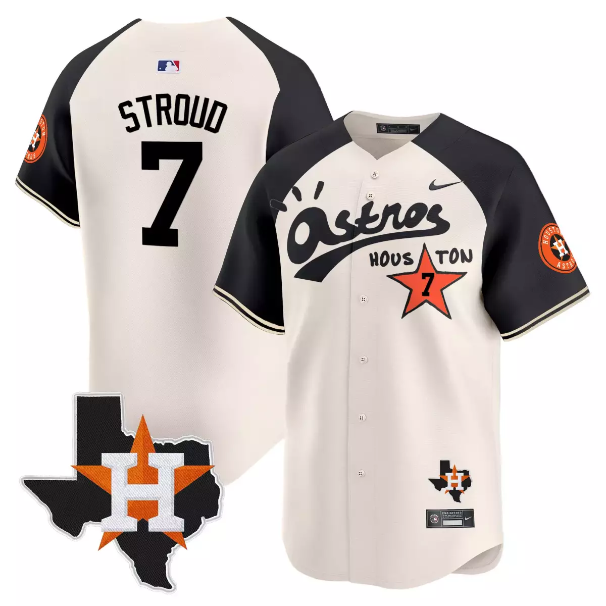 houston astros 7 stroud cream jersey cactus jack style vapor premier limited stitched gup