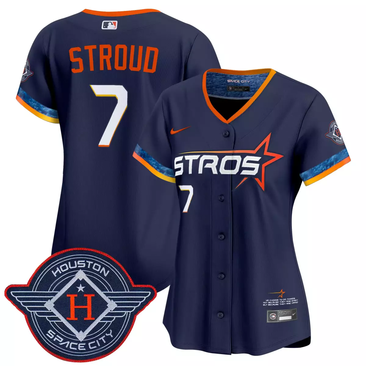 houston astros 7 stroud navy jersey 2025 city connect texas patch vapor premier limited all stitched n16