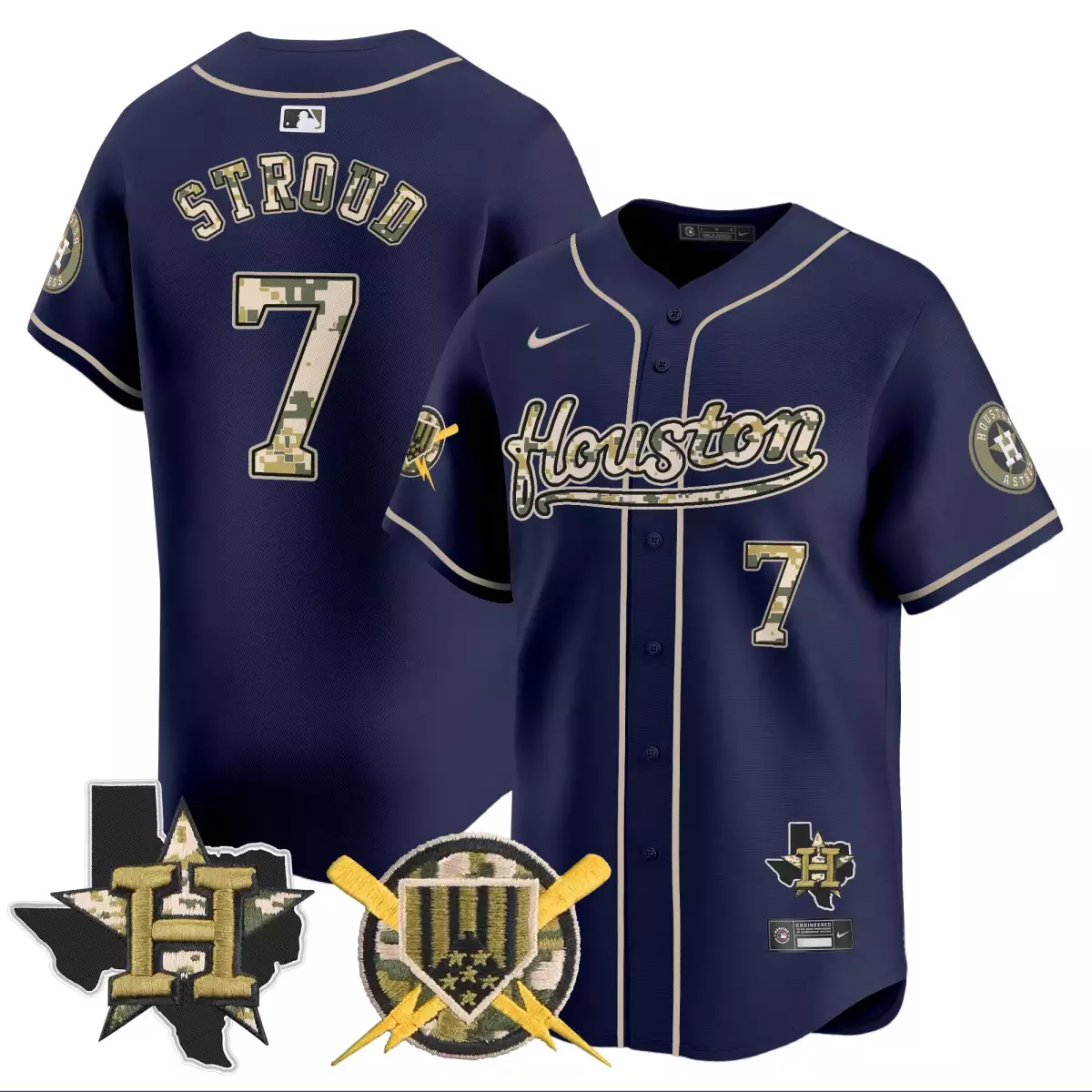 houston astros 7 stroud navy jersey armed forces day vapor premier limited all stitched