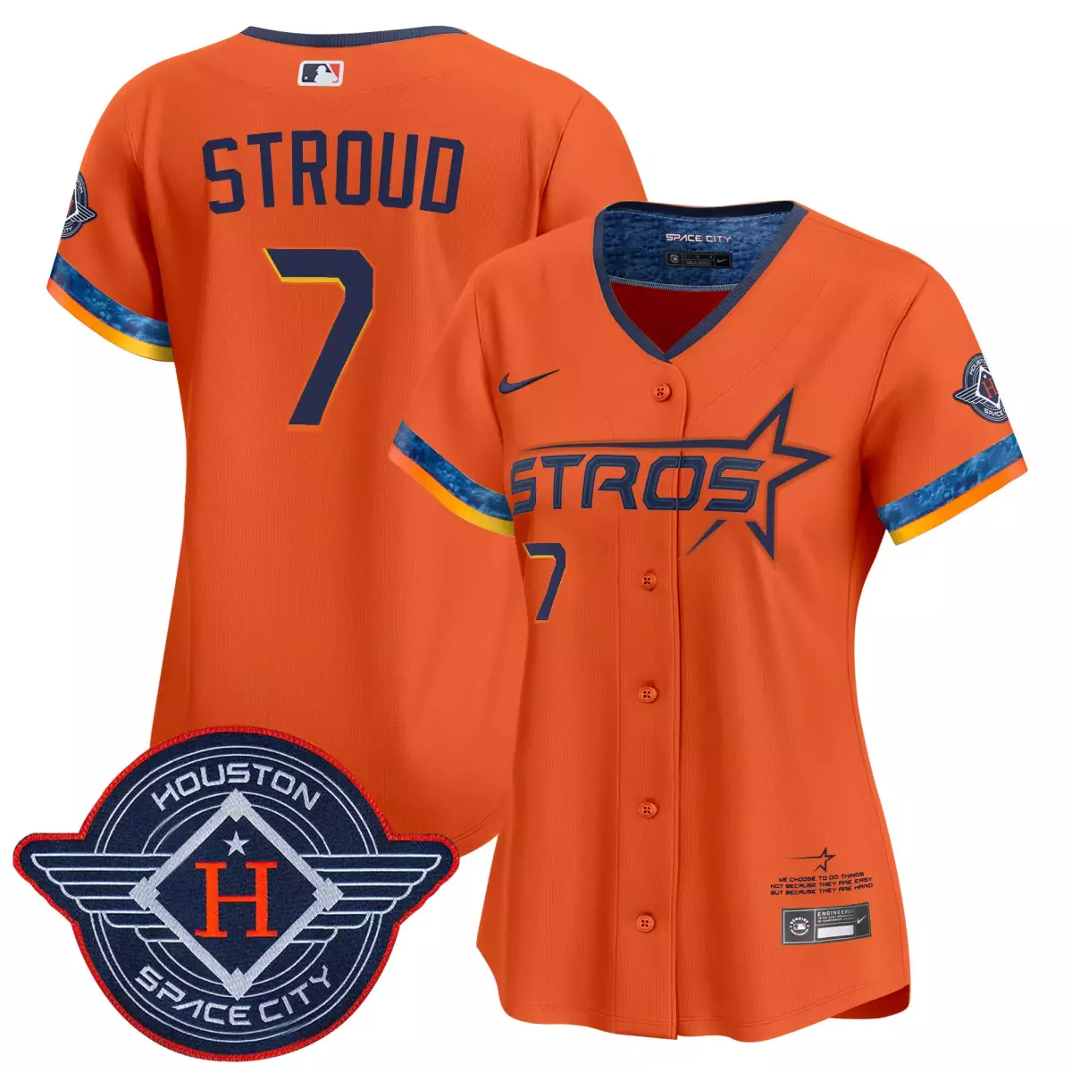 houston astros 7 stroud orange jersey 2025 city connect vapor premier limited all stitched wn6