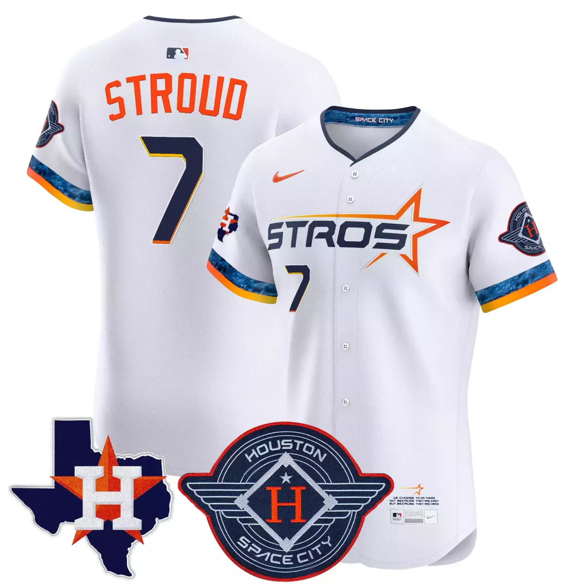 houston astros 7 stroud white jersey 2025 city connect texas patch vapor premier elite all stitched