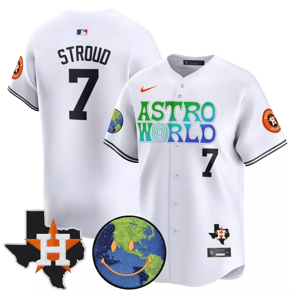 houston astros 7 stroud white jersey cactus jack astro world vapor premier limited all stitched