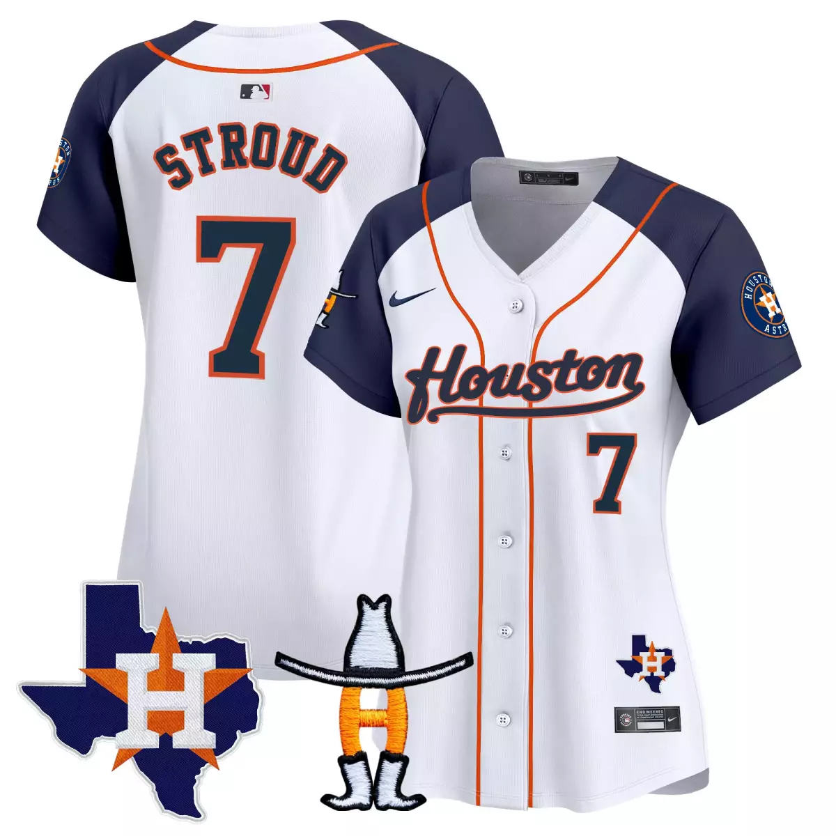 houston astros 7 stroud white jersey rodeo patch vapor premier limited all stitched fmi