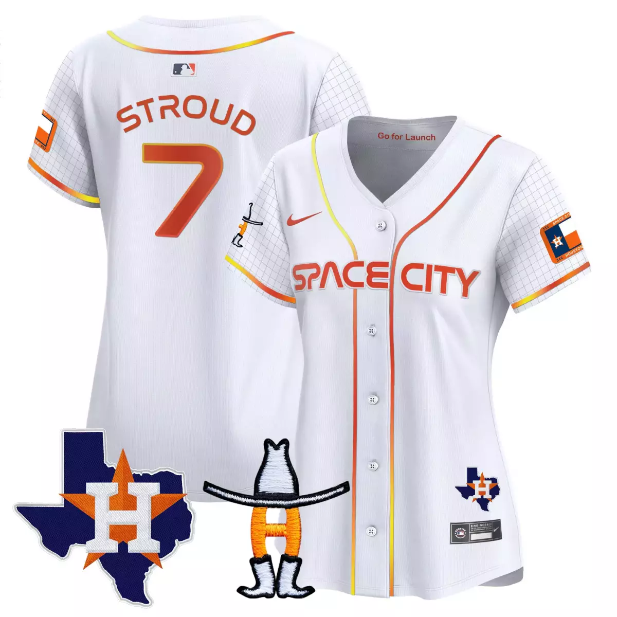 houston astros 7 stroud white jersey space city texas patch vapor premier limited all stitched