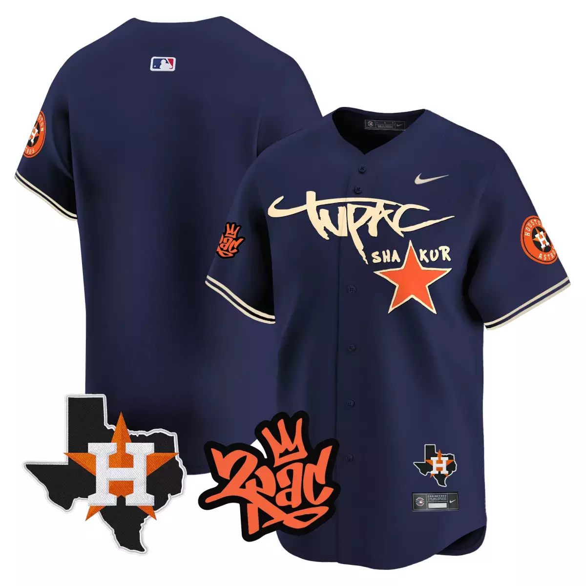 houston astros navy jersey tupac shakur vapor premier limited all stitched