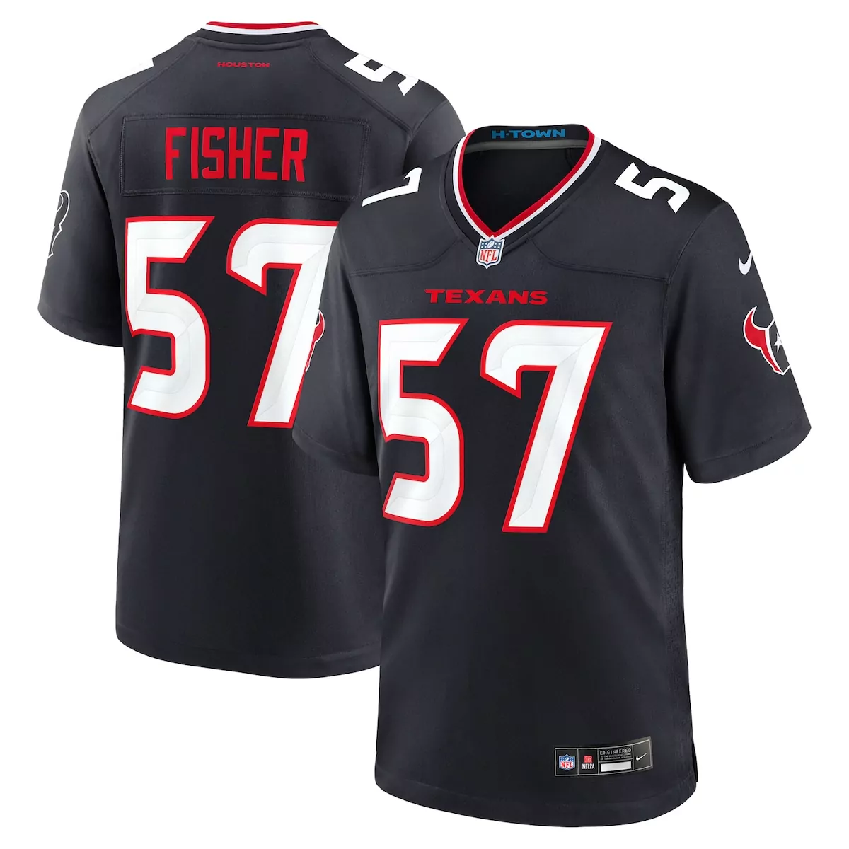 houston texans blake fisher navy team game jersey