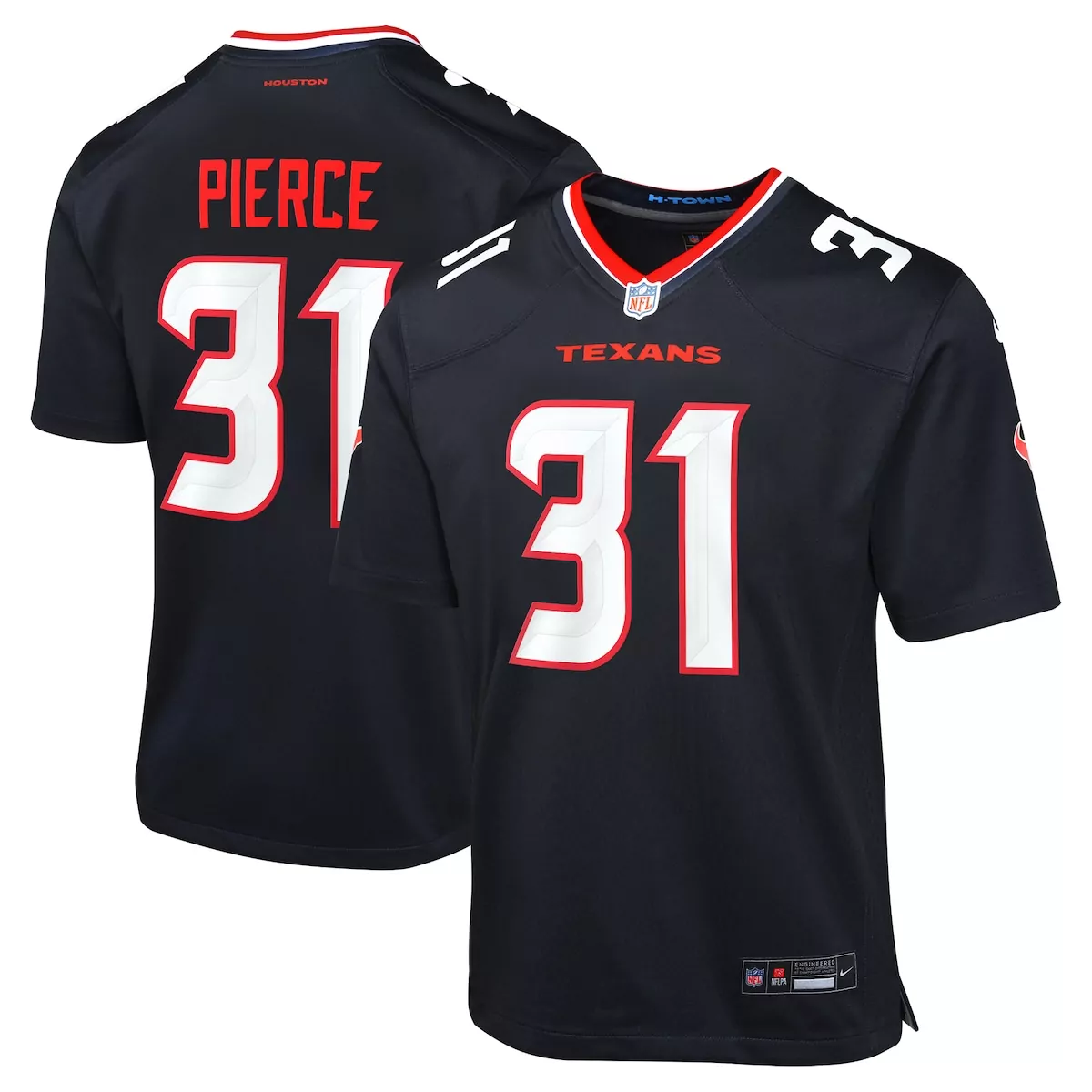 houston texans dameon pierce navy game jersey