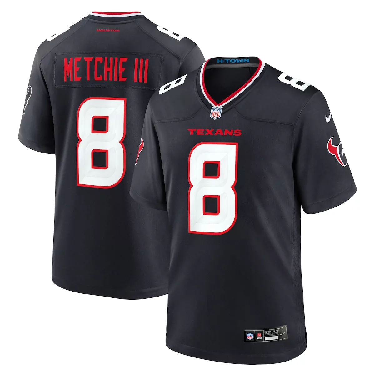 houston texans john metchie iii navy team game jersey