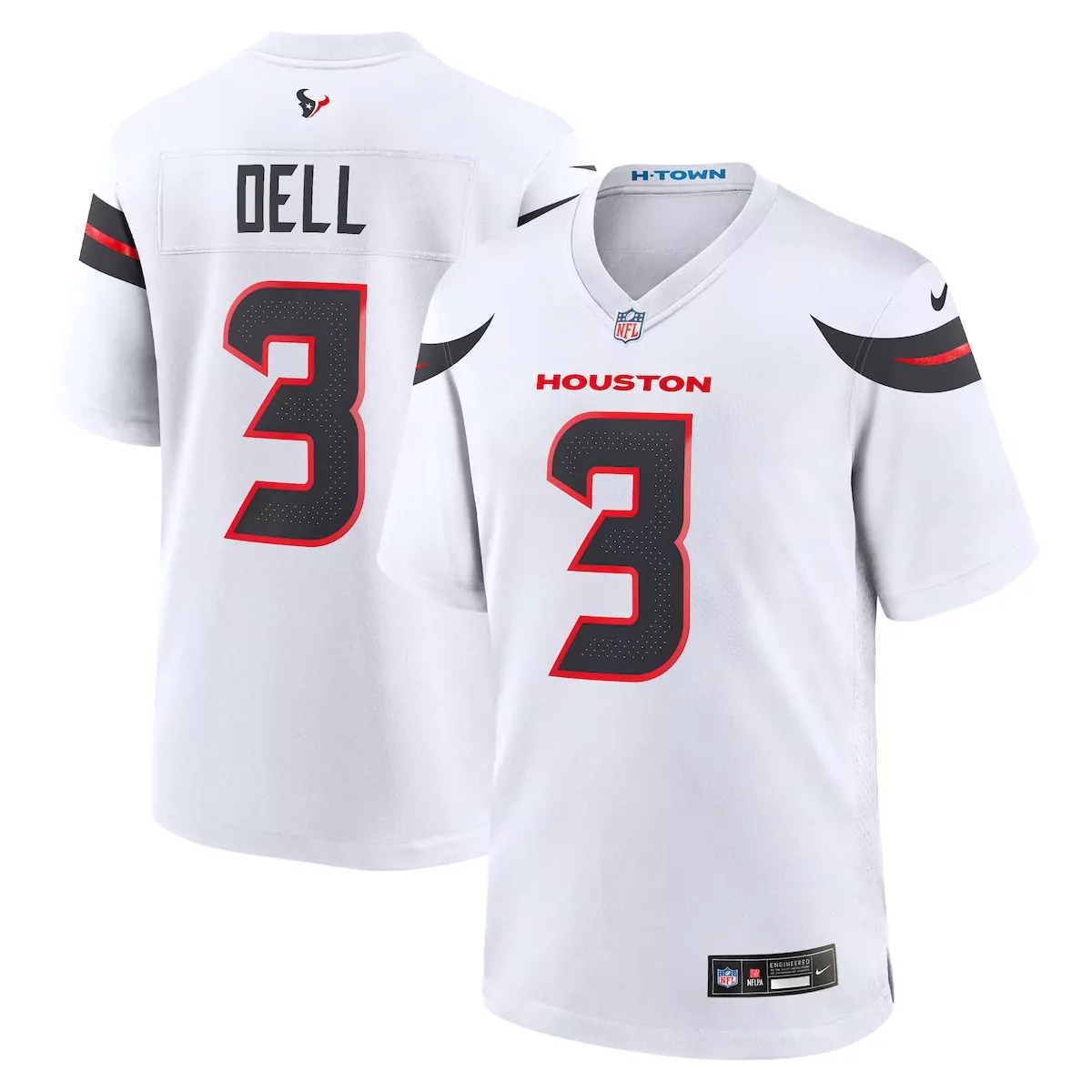 houston texans tank dell white game jersey