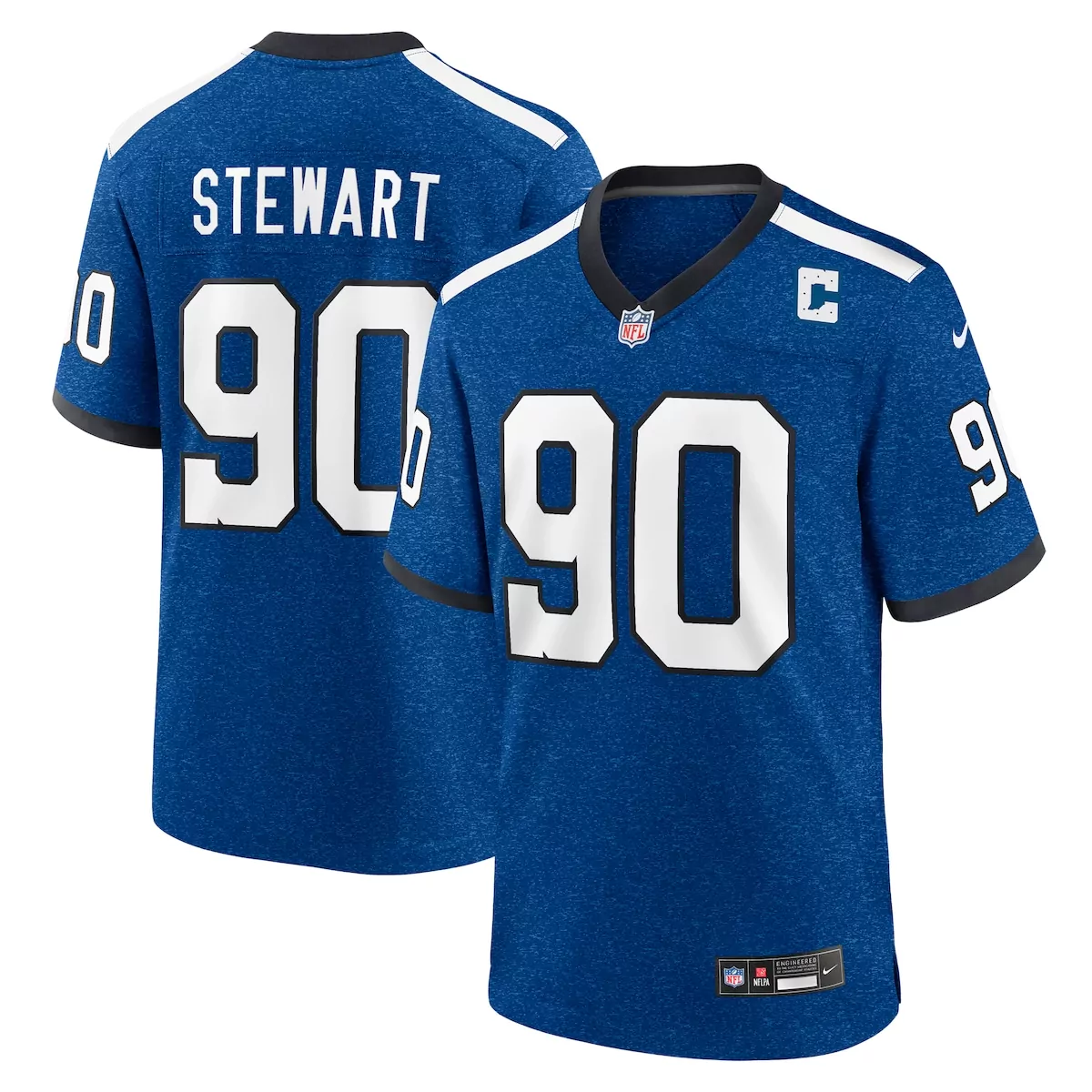 indianapolis colts grover stewart blue alternate game jersey