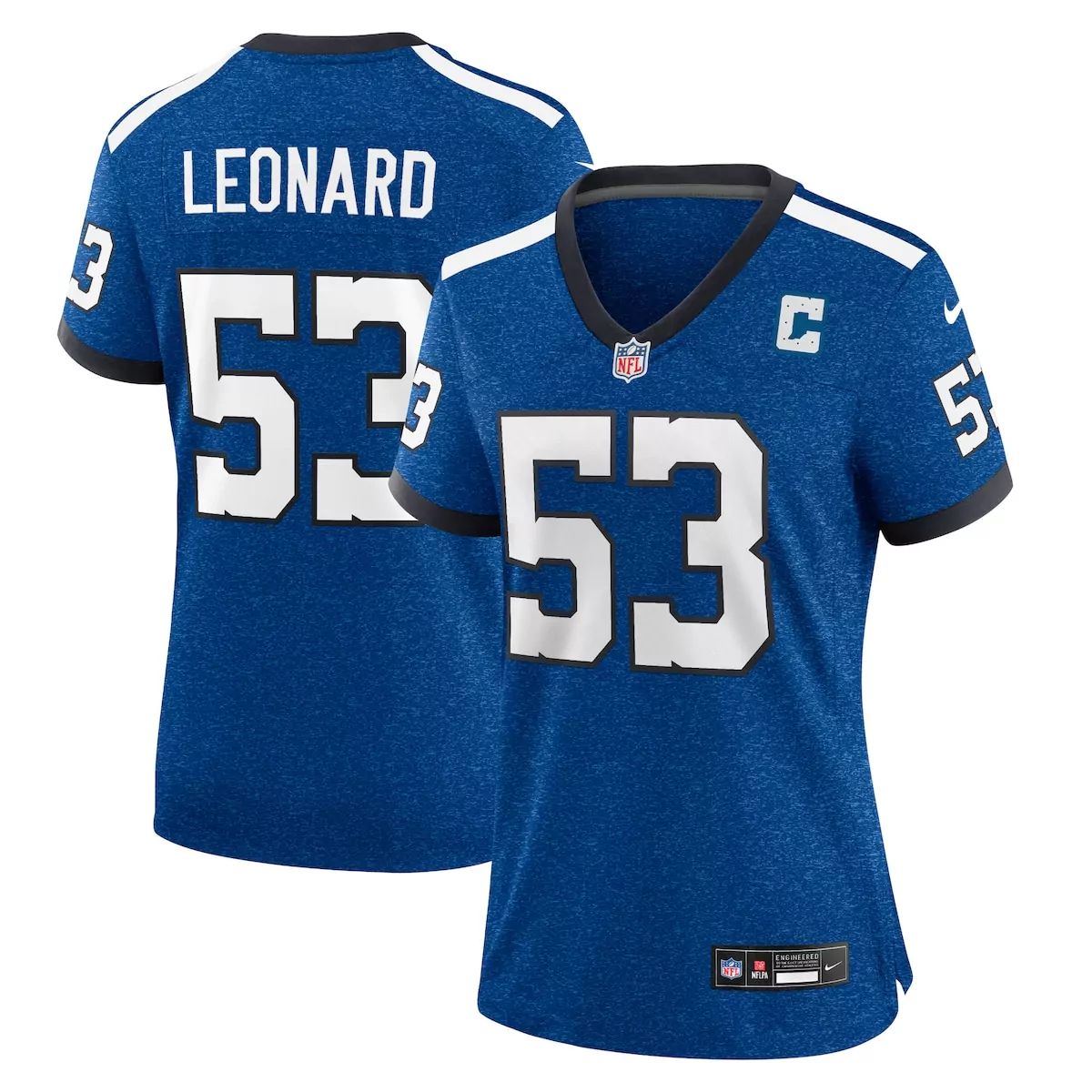 indianapolis colts shaquille leonard blue player jersey