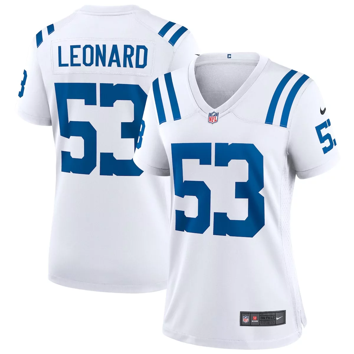 indianapolis colts shaquille leonard white game player jersey esc
