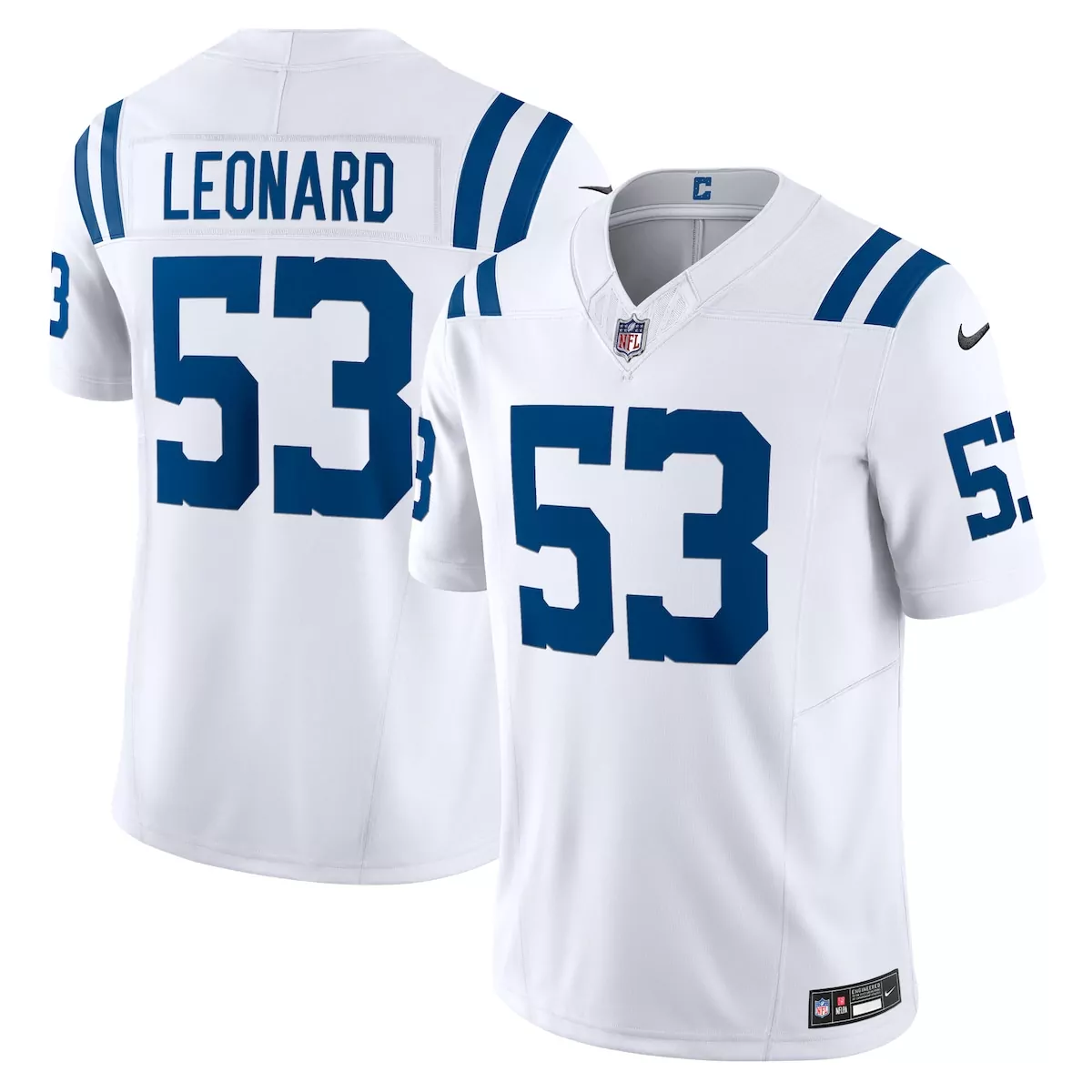 indianapolis colts shaquille leonard white game player jersey esc