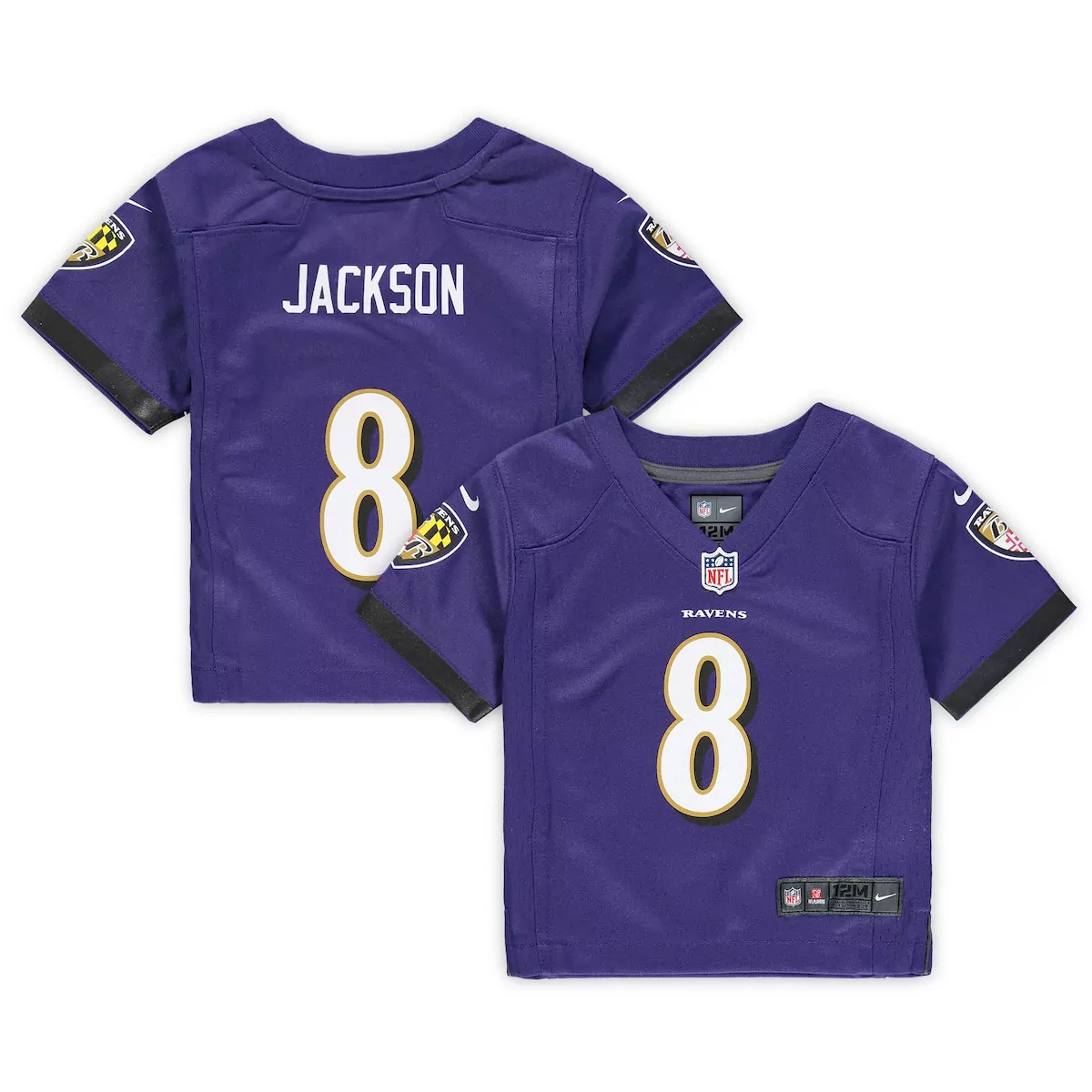 infant baltimore ravens lamar jackson purple team player game jersey