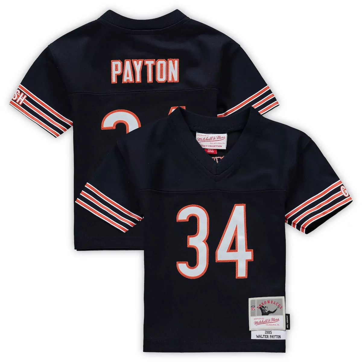 chicago bears walter payton orange retired player jersey