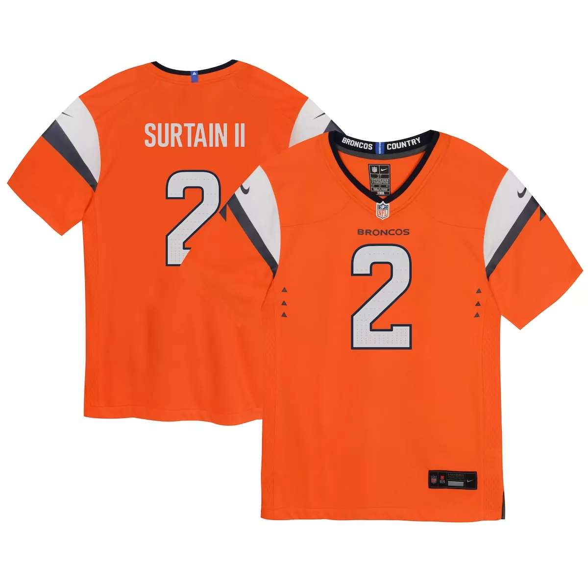 denver broncos patrick surtain ii white game jersey