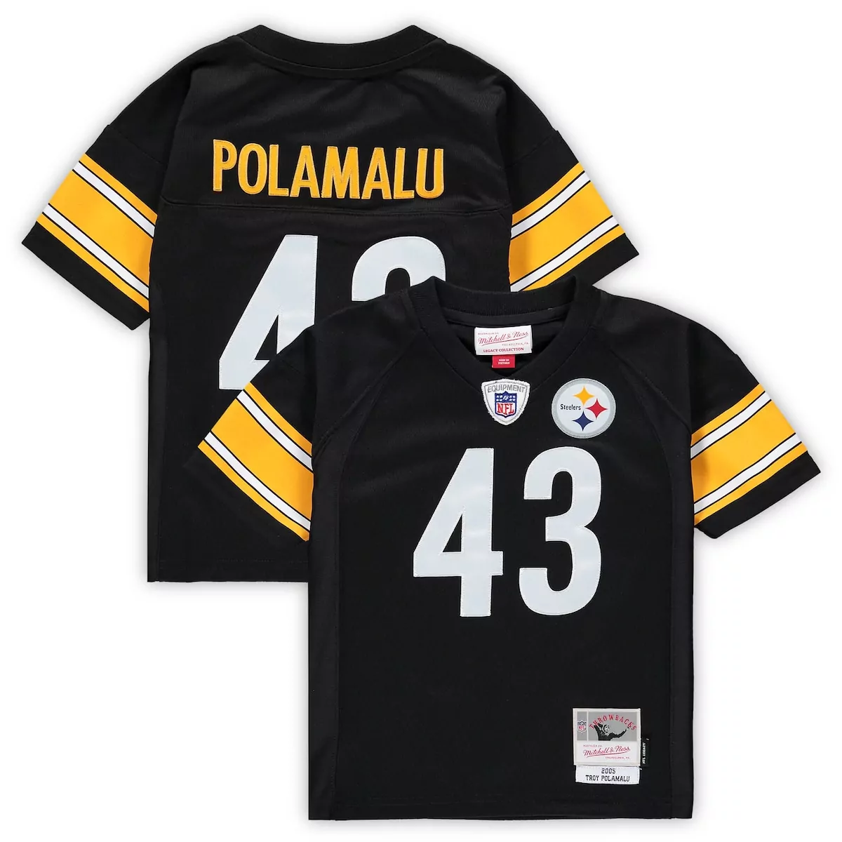 infant pittsburgh steelers troy polamalu black 2005 retired legacy jersey